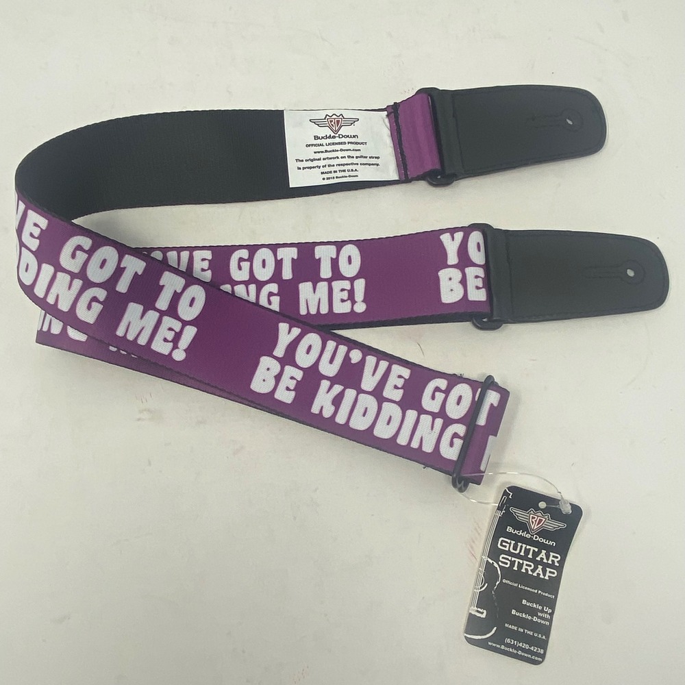 Buckle-Down You've Got To Be Kidding Me Guitar Strap Purple White Made in USA